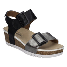 black and silver wedge sandal 