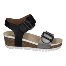 cork wedge sandal black 