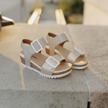 white and creme wedge 