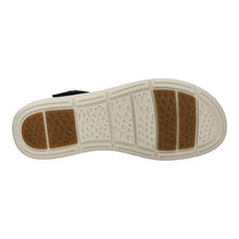 sturdy sole on black leather sandal 