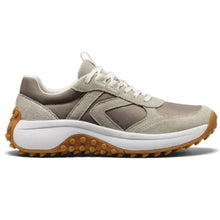 Beige sneaker with gum textured sole 