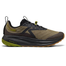 Men's black and green trail running shoe
