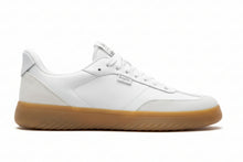 White sneaker with a brown sole
