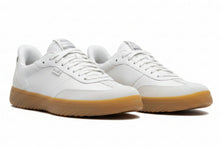 White sneakers with tan soles