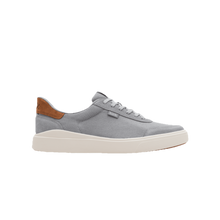 Gray sneaker with white accents 