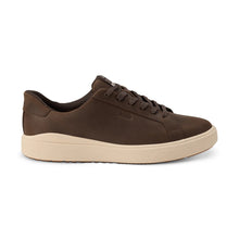 Brown leather sneaker with beige sole
