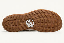 Gum shoe sole with a visible LEMS brand logo 