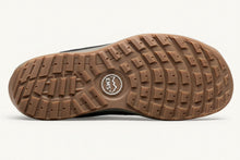 Brown sole of trail shoe 
