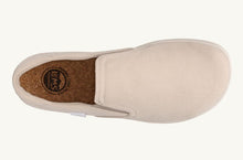 Lems Malibu Taupe Canvas Slip On sneaker with cork footbed and wide toe box 