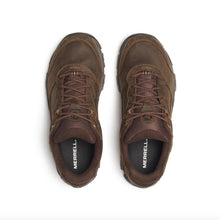 A pair of Merrell brown work shoes with brown leather upper 