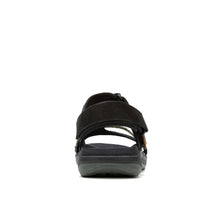 Back of women's black sandal 