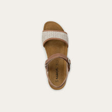 Naot Cecile Sandal - Latte Brown Leather / Sand Raffia