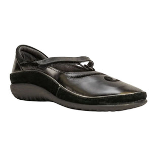 Naot Matai Mary Jane - Black Madras Leather/Black Suede Leather 2