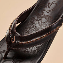 Olukai Mae Ola Dark Java Leather Flip Flop