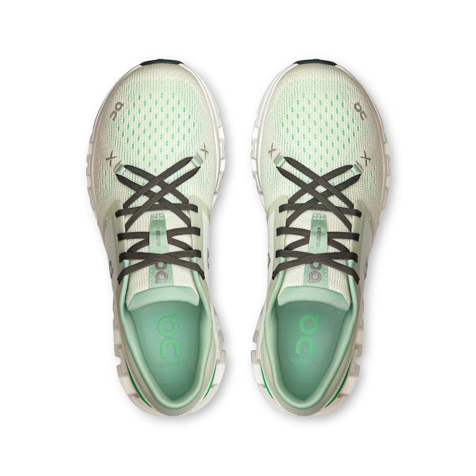 cloud x aloe white On Running Cloud X 4 Running Shoe - Aloe / Honeydew