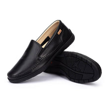 Black leather loafers