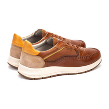Brown and yellow men's sneakers 