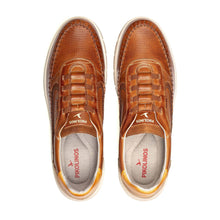 Pair of men's brown leather sneakers 