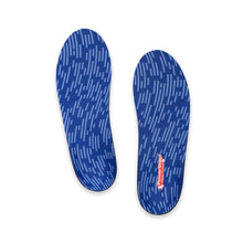 Blue shoe insoles with a pattern