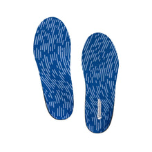 Blue shoe insoles with a pattern