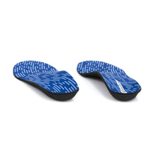 Pair of blue insoles with pattern