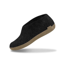Glerups Unisex Shoe With Leather Sole Slipper - Charcoal