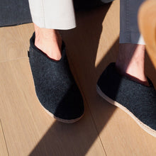 Glerups Unisex Shoe With Leather Sole Slipper - Charcoal