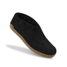 Glerups Unisex Shoe With Leather Sole Slipper - Charcoal