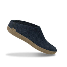 Glerups Unisex Slip-On Leather Sole Slipper - Denim