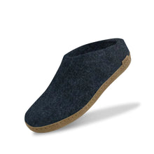 Glerups Unisex Slip-On Leather Sole Slipper - Denim