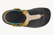 top view of comfortable sole on lems switchback knit sandal