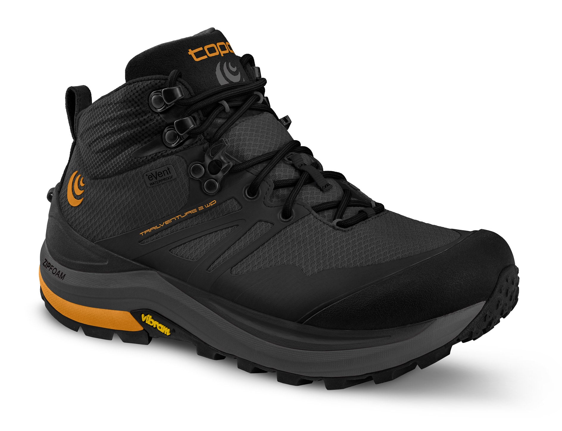 Topo Athletic Trailventure 2 WP Mens Sz 12.5 Vibram Hiking Boots Charcoal Orange Topo Athletic Men main image 3