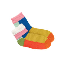 Verloop Kaleidoscope Knit House Sock - Olive Cobalt