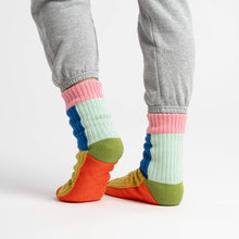 Verloop Kaleidoscope Knit House Sock - Olive Cobalt