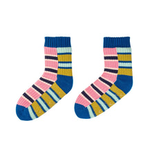Verloop Zipper Stripe House Sock - Denim Pink