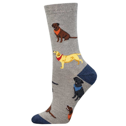 Socksmith Loving Labradors Bamboo Sock - Gray Heather
