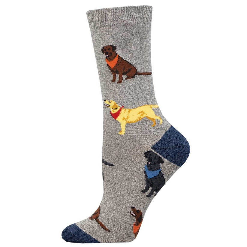 Socksmith Loving Labradors Bamboo Sock - Gray Heather