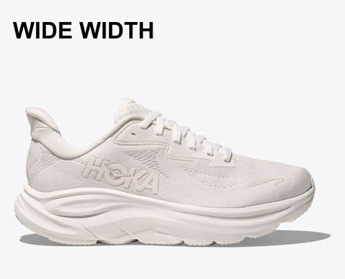 Wide Hoka Clifton White 