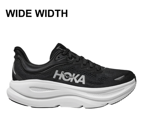 Hoka Bondi 9 Wide Running Shoe - Black / White