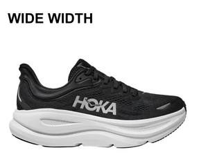 Hoka Bondi 9 Wide Running Shoe - Black / White