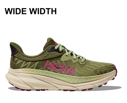 Hoka One One Challenger 7 Wide Trail Runner - Forest Floor / Beet Root