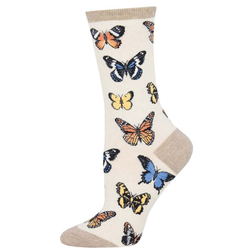 Socksmith Majestic Butterflies - Ivory Heather