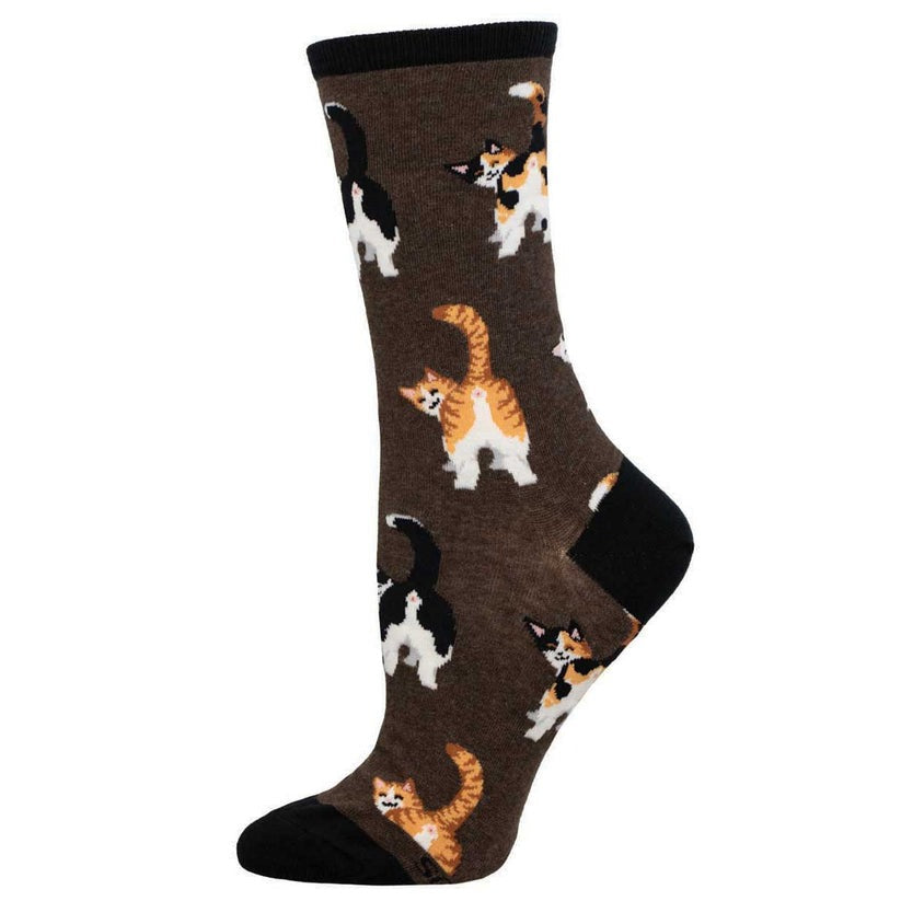 Socksmith Cat Butts - Brown Heather