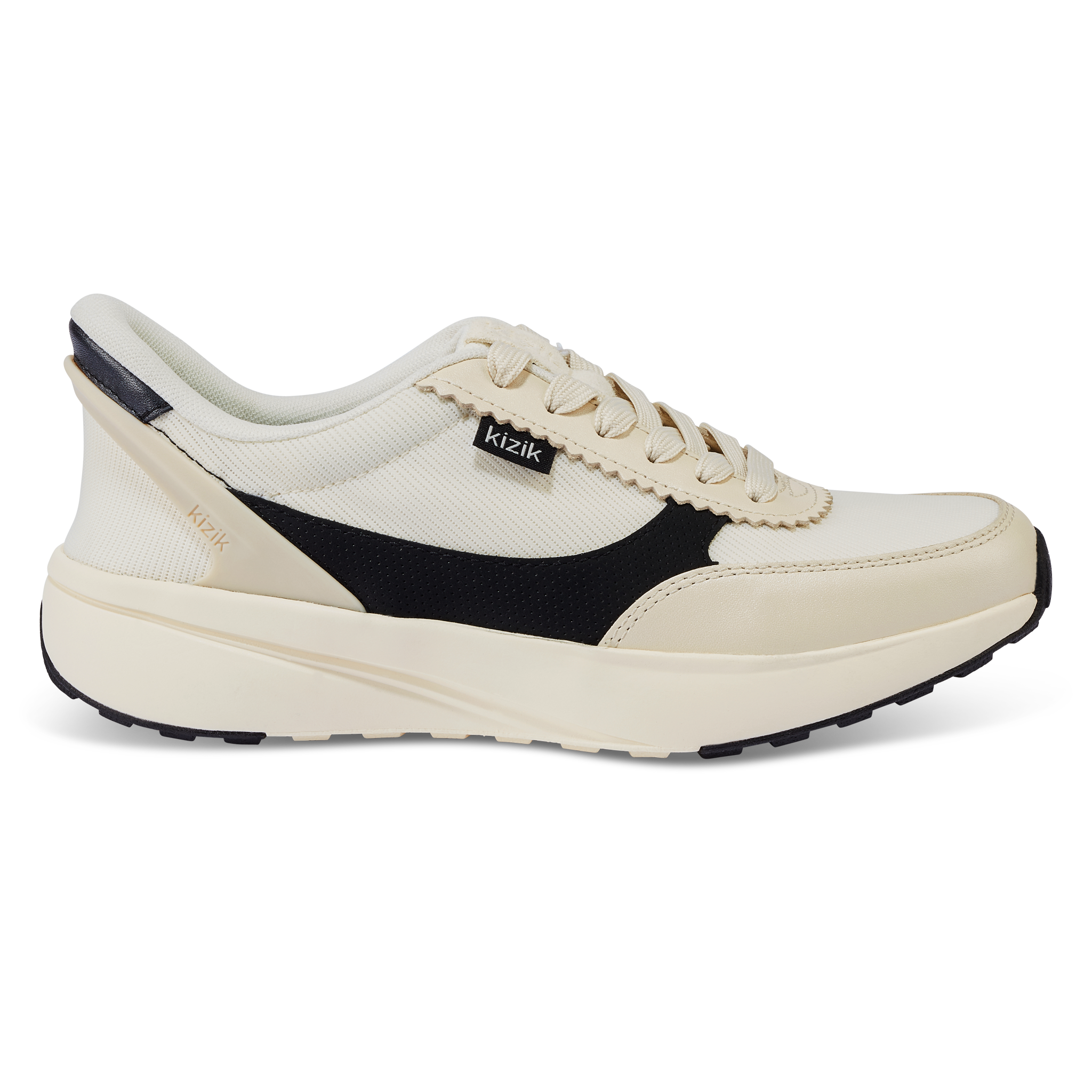 Kizik Womens Paris Pristine/Black Comfortable Shoes - Main Image