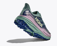 Hoka Trail Running and walking shoe teal and purple 1