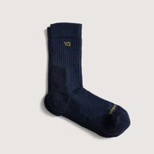 Wide Open Men's Solid Cushioned Micro Crew Socks- Denim