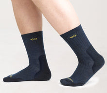 Wide Open Men's Solid Cushioned Micro Crew Socks- Denim