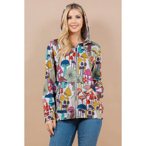 LA Soul Lightweight Zipper Hoodie  - Mushrooms