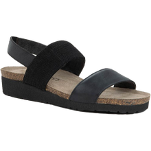 Naot Amy Wide Sandal - Shiny Black Leather/Black Elastic side view 