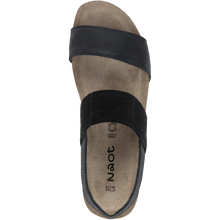 Naot Amy Wide Sandal - Shiny Black Leather/Black Elastic top down 